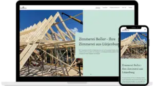 Webdesign für Zimmerei Boller von Baltic DigiTech | Agentur für Webdesign und Digitalisierung