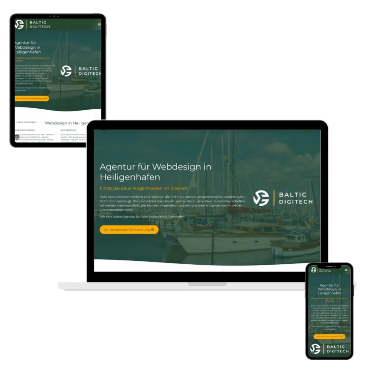 Responsive Webdesign in Heiligenhafen auf Smartphone, Tablet und Laptop