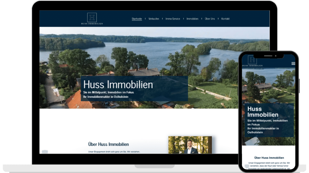 Webdesign, Entwicklung und Betrieb der Website für Huss Immobilien aus Eutin von Baltic DigiTech | Agentur für Webdesign und Digitalisierung