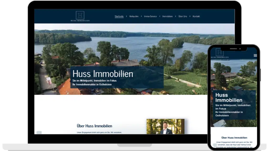 Webdesign, Entwicklung und Betrieb der Website für Huss Immobilien aus Eutin von Baltic DigiTech | Agentur für Webdesign und Digitalisierung