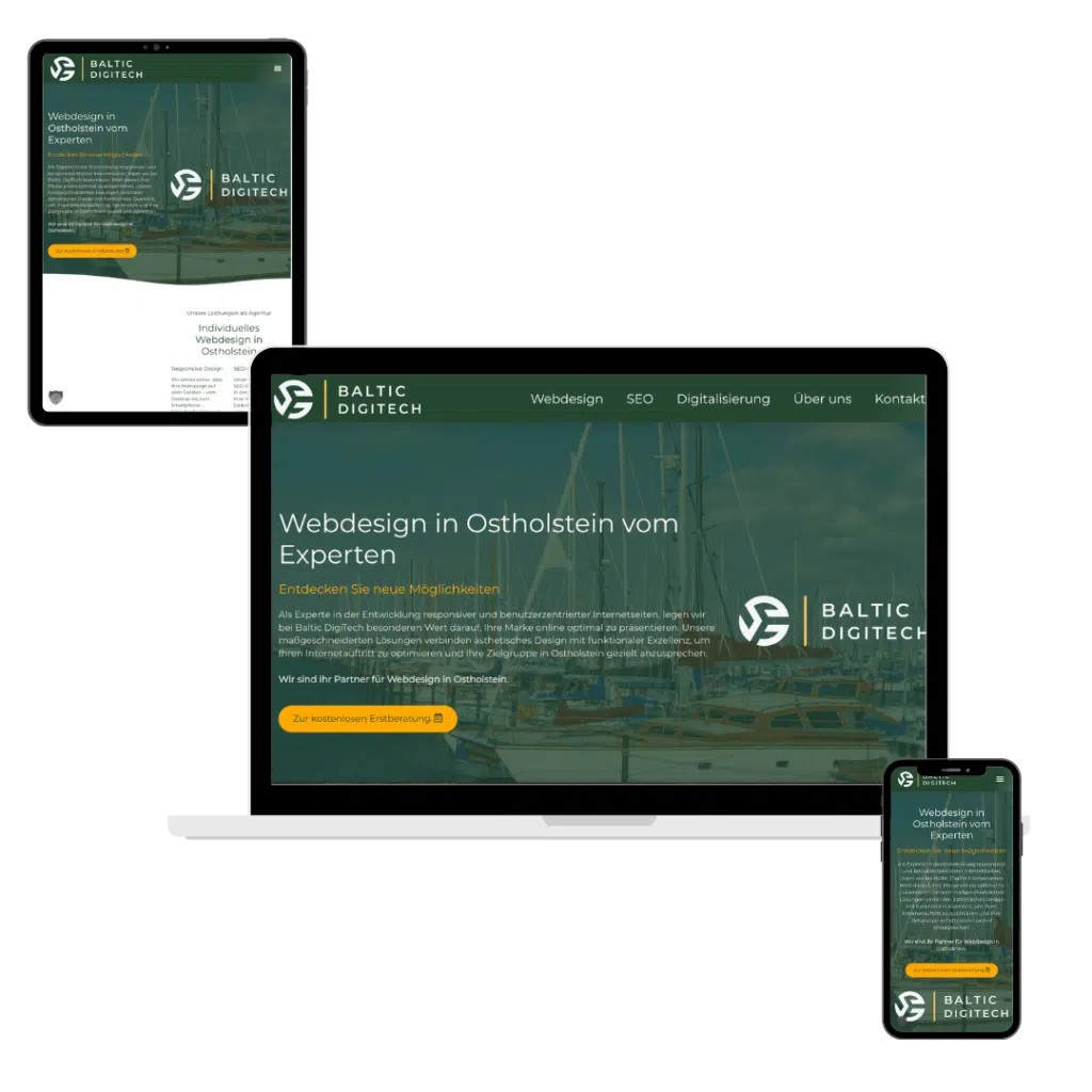 Modernes Webdesign in Ostholstein mit responsiven Layouts und ansprechendem Design.