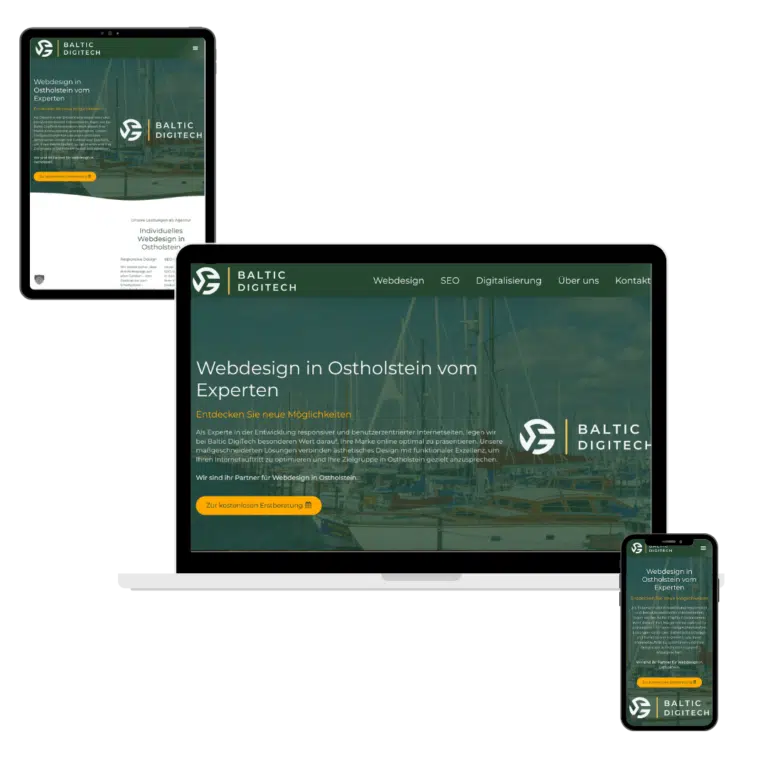 Modernes Webdesign in Ostholstein mit responsiven Layouts und ansprechendem Design.
